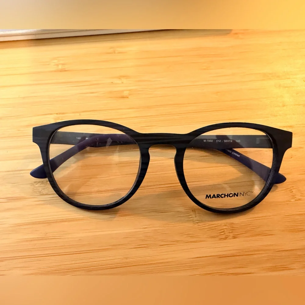 Women’s Marchon NYC Eyeglasses frame M 1502 Matte Navy Horn - Picture 1 of 7
